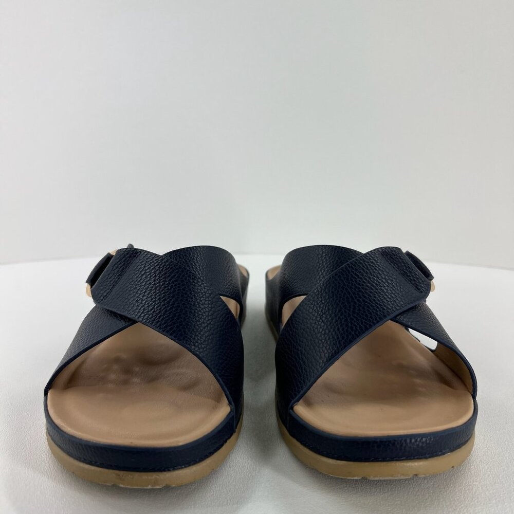 Patrizia by Spring Step Rutha Slide Sandals Women 10 Criss Cross Vegan Navy Blue - Picture 3 of 13